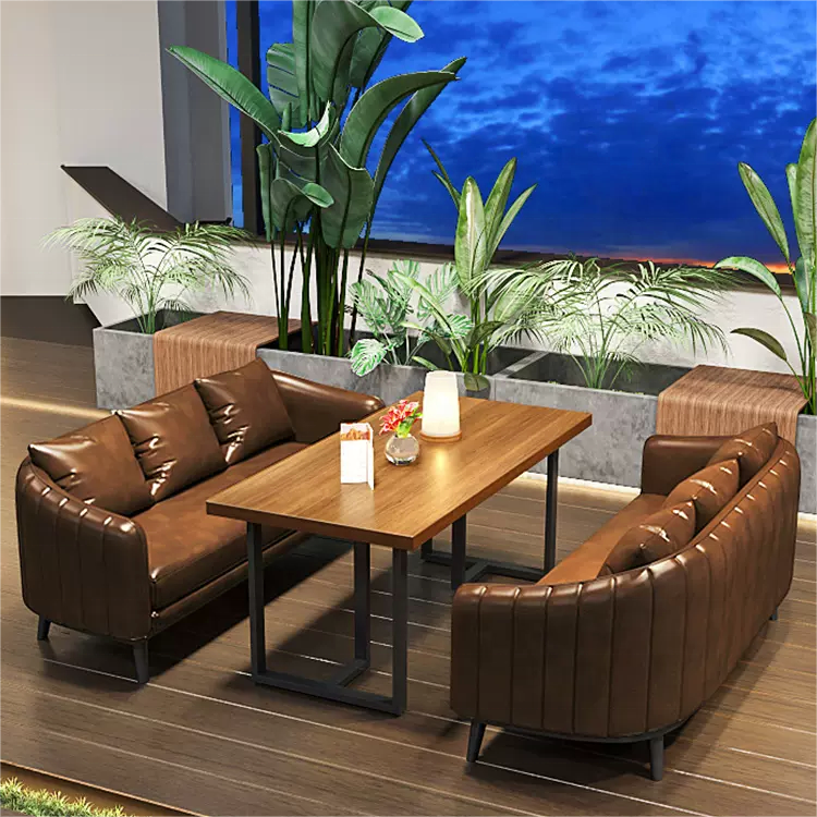 Furniture Restaurant Chair And Tables Restaurant Booth Seating Outdoor Cafe L-shaped Bistro Sofa for coffee shop