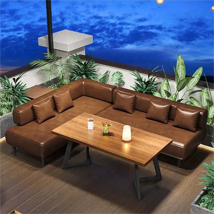 Furniture Restaurant Chair And Tables Restaurant Booth Seating Outdoor Cafe L-shaped Bistro Sofa for coffee shop