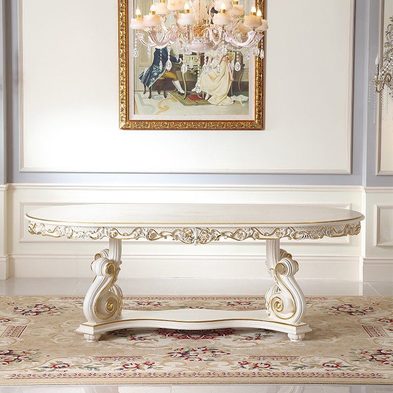 French Marquetry Style Designer Dining Table Set New Elaborate Design Dining Table and Chairs Dining Room Furniture Set