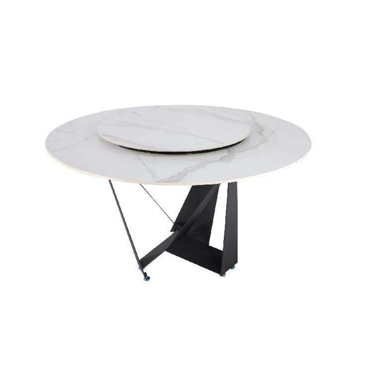 Simple Design Latest 2021 Space Saver Extend Multifunctional Dining Table For Dining Room With Spinning Center