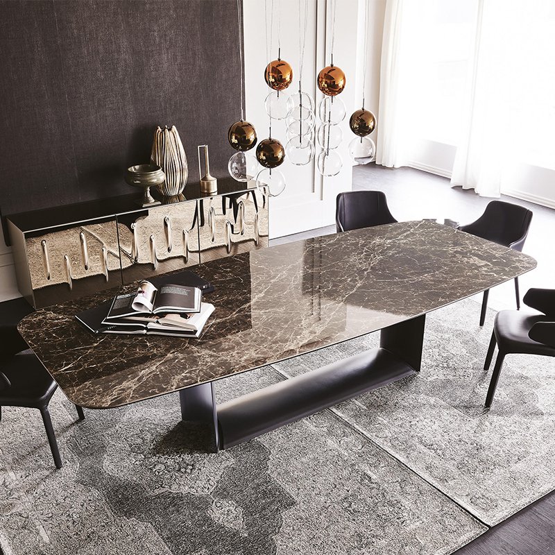 Marble Dinner Table Dinning Room Table Set Modern Furniture Luxury Sintered Stone Dining Table Set 6 Seater Marble