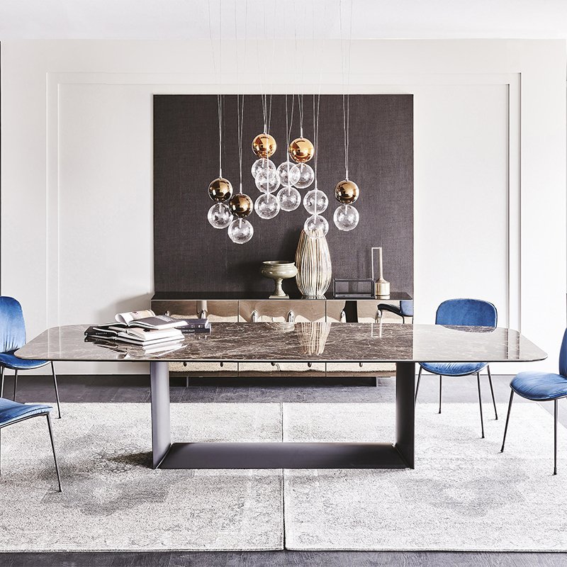 Marble Dinner Table Dinning Room Table Set Modern Furniture Luxury Sintered Stone Dining Table Set 6 Seater Marble