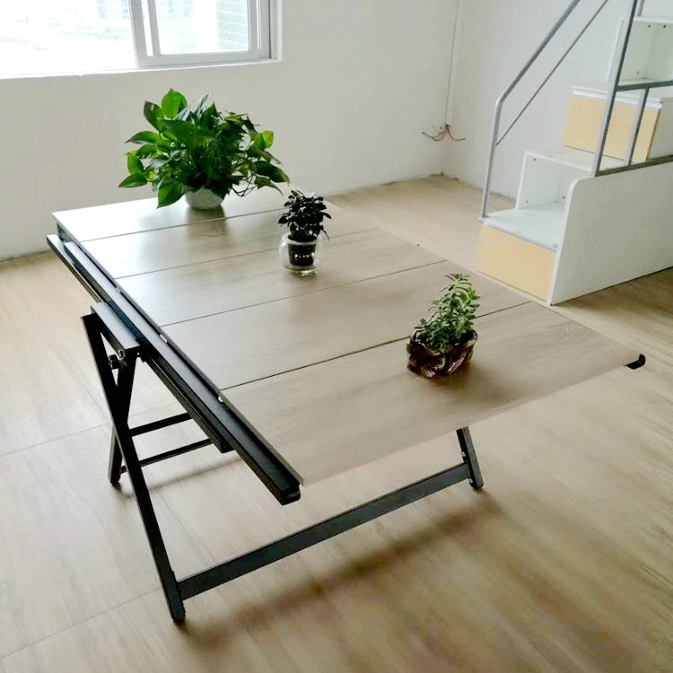 Multi Function Black Convertible Ladder Self Desk To Dining Table 2 in 1 Diy Hardware Mechanism
