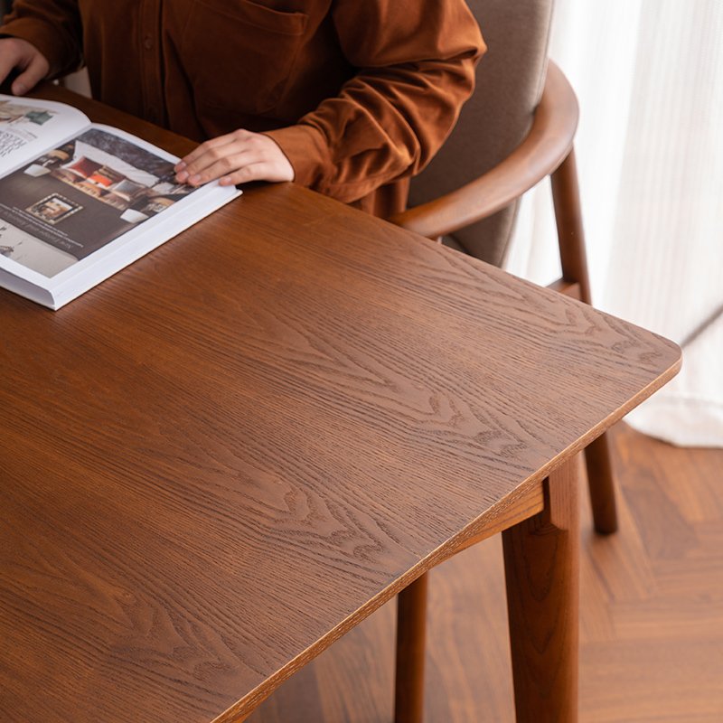 Modern Solid Wood MDF 4-Seater Dining Table Set Simple Design Rectangle Wood Style for Office or Dining/Living Room-Wholesale