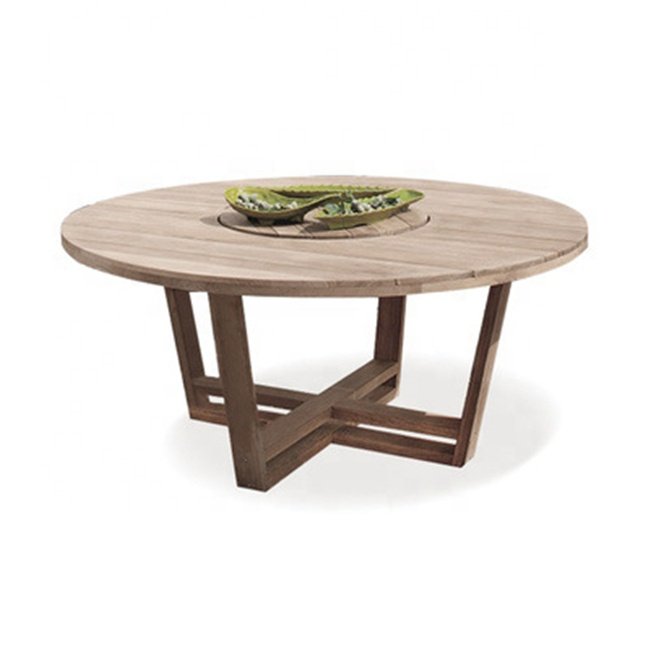 Modern Luxury Outdoor Backyard Wood Furniture Hotel Villa Garden Dining Table and Chairs Set Teak Wood Chairs
