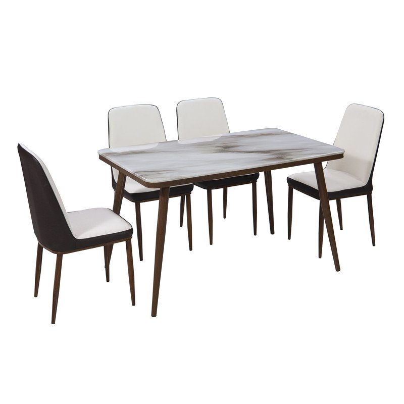 China factory wholesale classical iron craft korean marble dining table room furniture marble dinning table