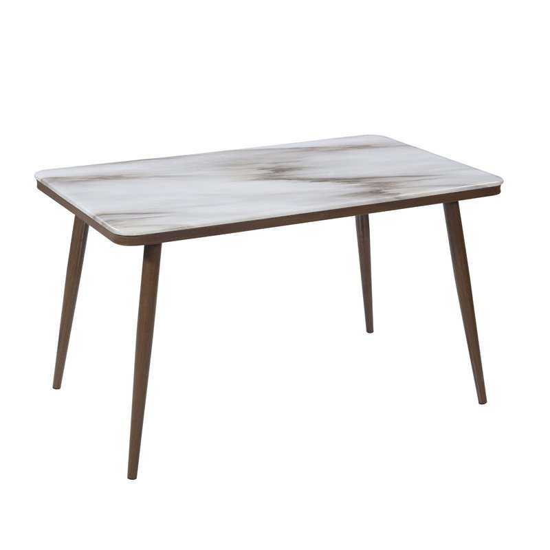 China factory wholesale classical iron craft korean marble dining table room furniture marble dinning table