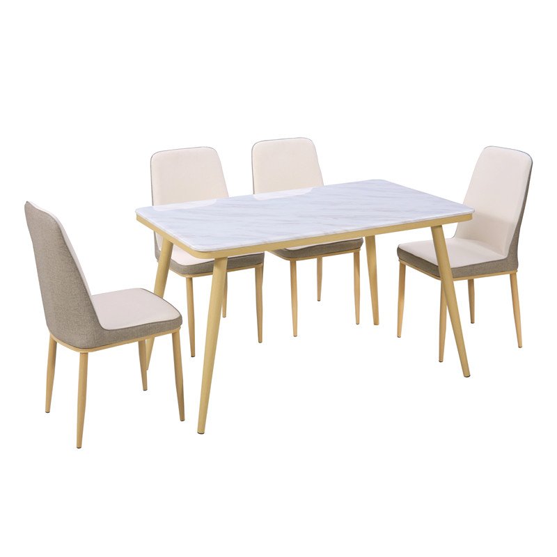 China factory wholesale classical iron craft korean marble dining table room furniture marble dinning table