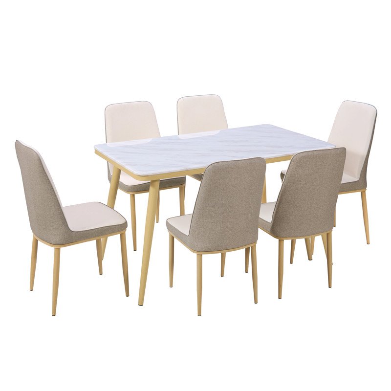 China factory wholesale classical iron craft korean marble dining table room furniture marble dinning table