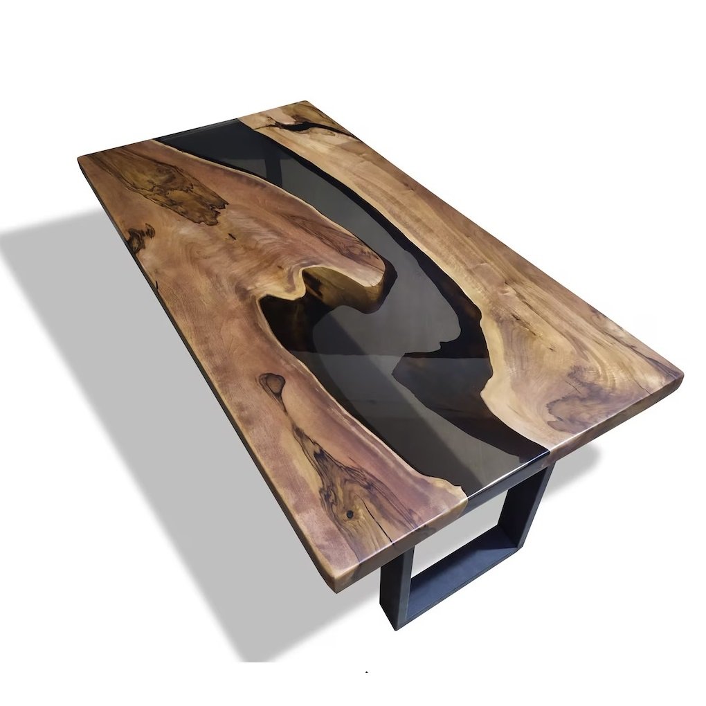 Wholesale Resin Wood Dining Table Customizable Sizes and Artisan Crafted Finish for Distinctive Gym Interiors