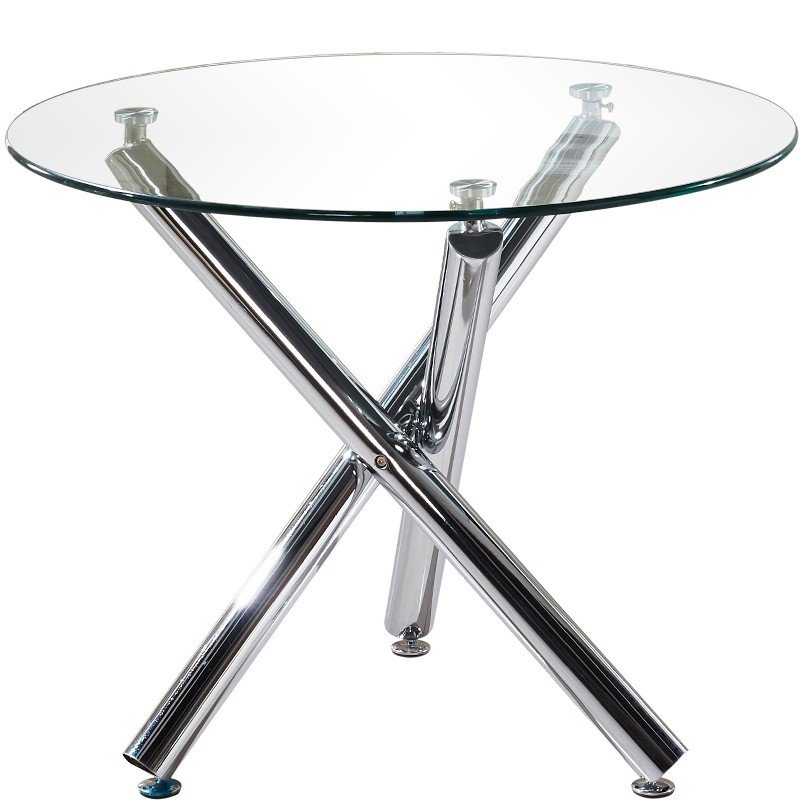 High quality durable and classic round glass dining table set with 4 chairs