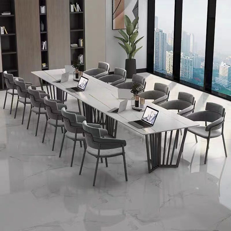 Luxury dining table set modern gold stainless steel leg organic natural marble top dinner table for 8 to 12 seater