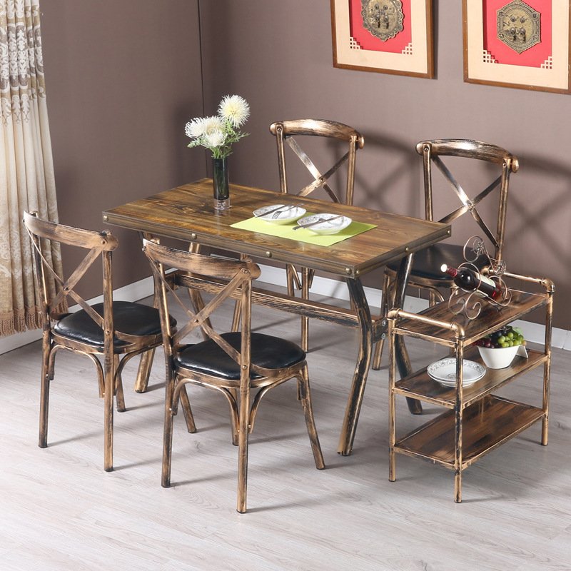 Hot Sale Simple Arm Metal Cafe Restaurant Chair Metal Frame Dining Industrial Vintage Chair for Dining Table