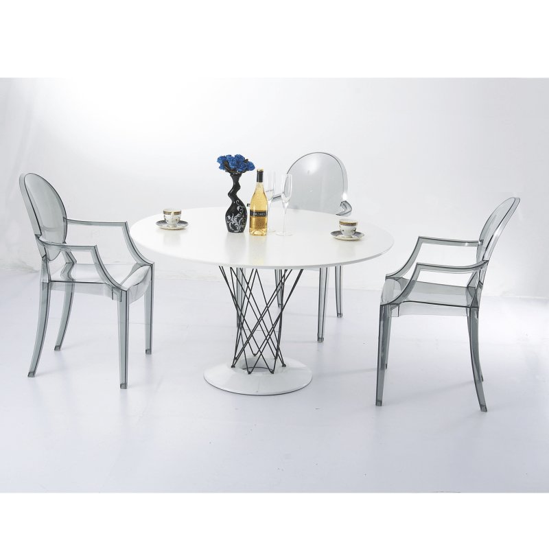 Modern rounded wood top with painted black metal frame with powder coated base RT-413