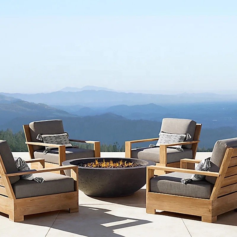 Unique features sectional garden patio teak furniture sets outdoor wooden sofa