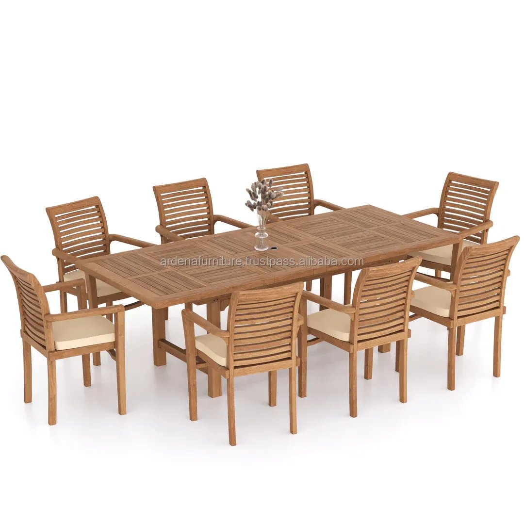 Restaurant Sets Wooden Dining Room Set Rectangular Dining Tables and Chairs for Events Cafe Hotel Villa Restaurant Outdoor Use