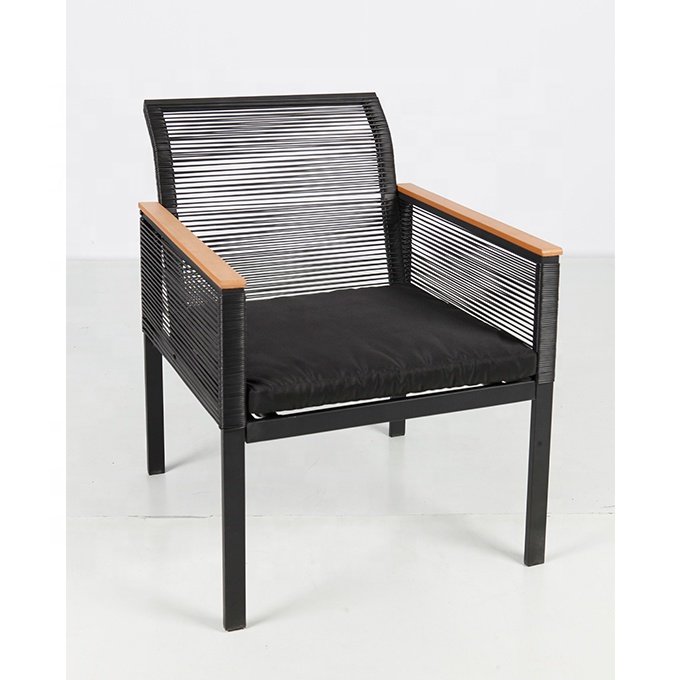OUTDOOR GARDEN FURNITURE 4PCS FULL STEEL PLASTIC RATTAN SOFA CHAIR AND TABLE SET