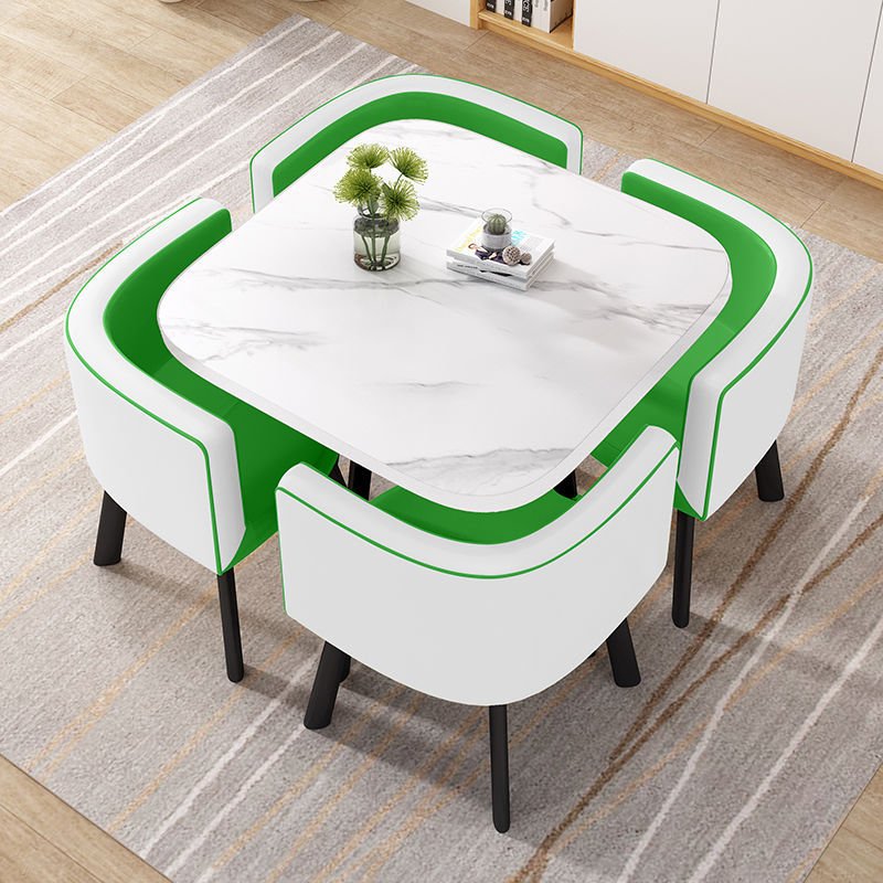 Rock board negotiation table and chair combination household small family dining table reception square table