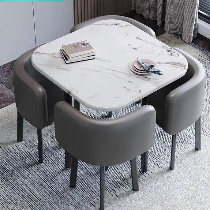 Rock board negotiation table and chair combination household small family dining table reception square table