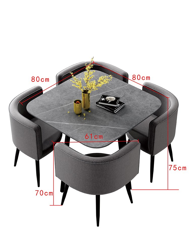 Rock board negotiation table and chair combination household small family dining table reception square table