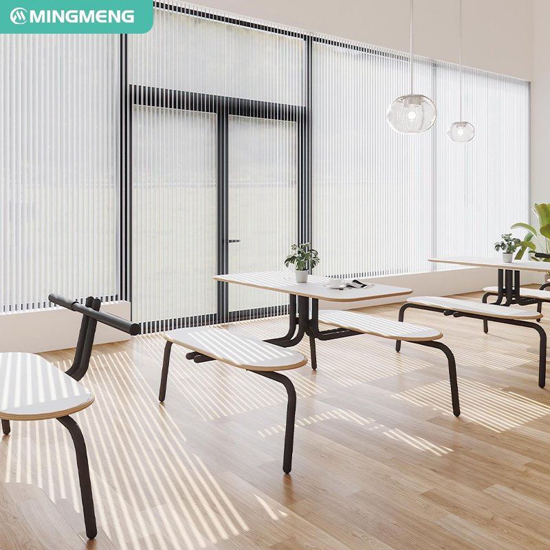 4 People Use Food Court Restaurant Dining Table And Chair Wholesale School Company Dining Table And Chair Combination