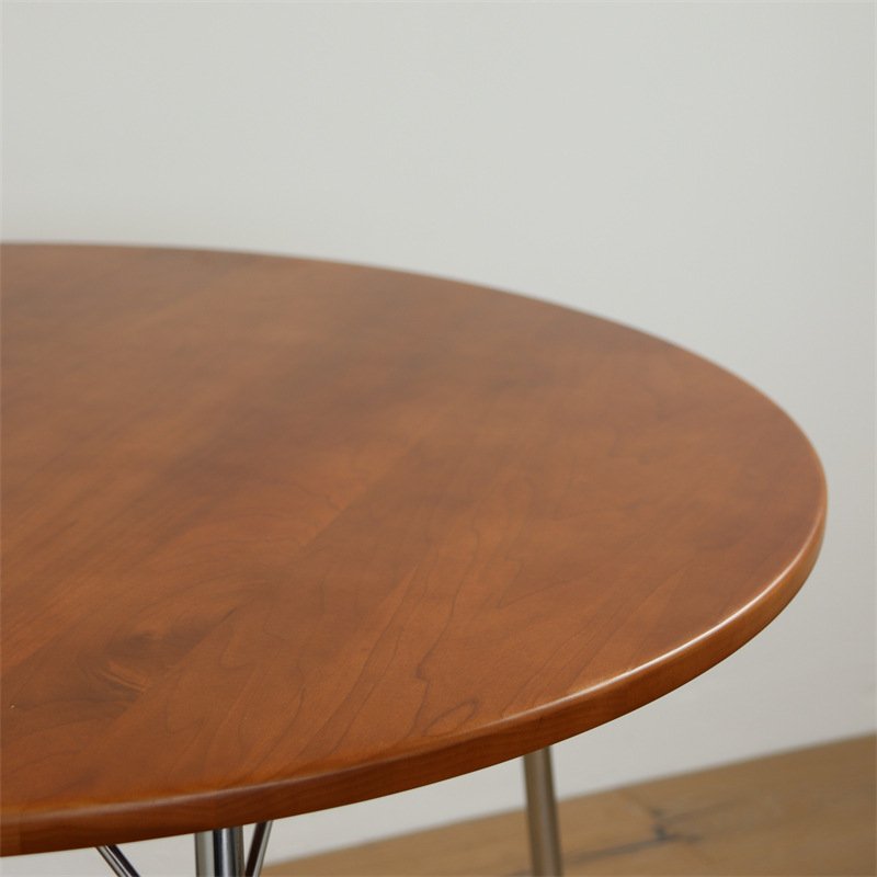 middle century modern dining room metal leg desk living room wooden round table top canteen dining table for cafe restaurant