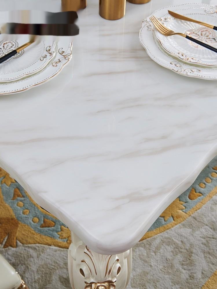 European Dining Table Set Rectangular Small Flat Marble Solid Wood Dining Table Modern Simple Dining Table