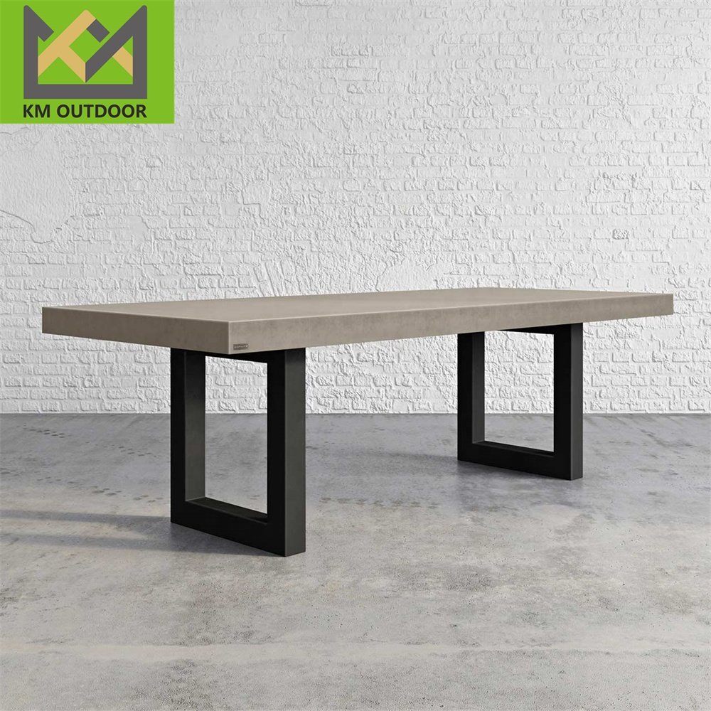High Quality Hotel Cafe Restaurant Furniture Rectangle Concrete Cement Dining Table Concrete Table