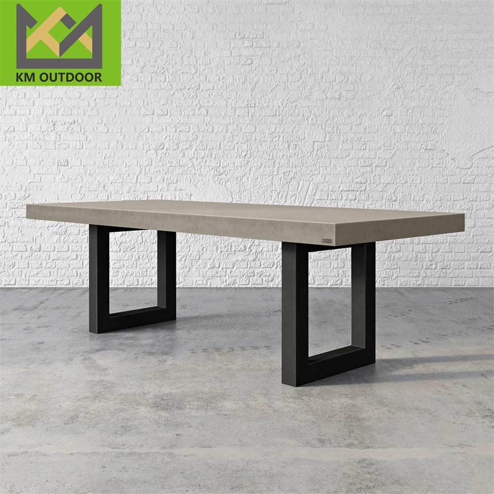 High Quality Hotel Cafe Restaurant Furniture Rectangle Concrete Cement Dining Table Concrete Table