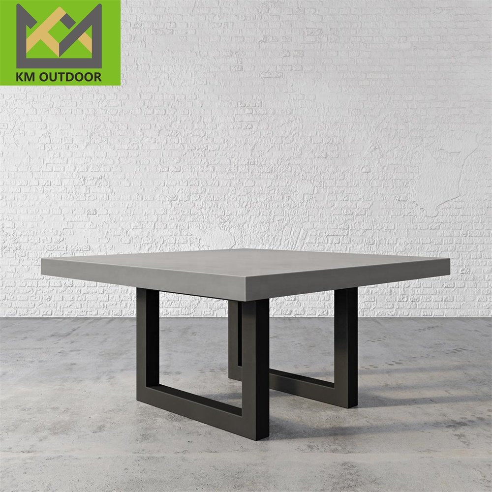 High Quality Hotel Cafe Restaurant Furniture Rectangle Concrete Cement Dining Table Concrete Table