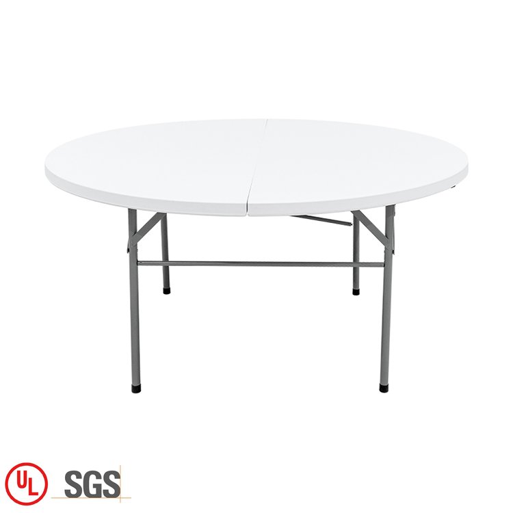 New 10 seater round plastic foldable table banquet dining white folding round table for events wedding