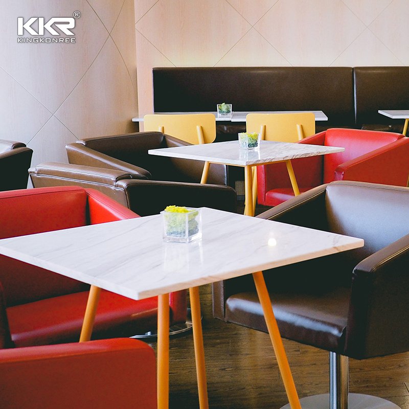 Artificial solid surface coffee table for the living room Commercial dining furniture restaurant table set