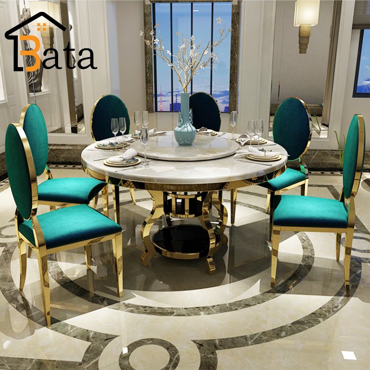 Marble table top replacement dining table modern stainless steel base wedding furniture event furniture for dining furniture