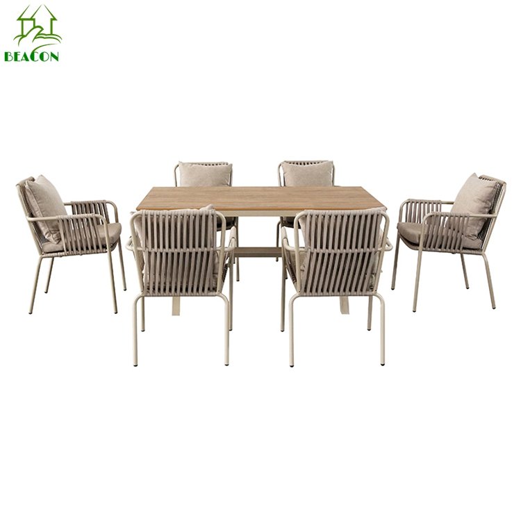 Foshan outdoor furniture fast food restaurant garden dinning room table and chairs set luxury