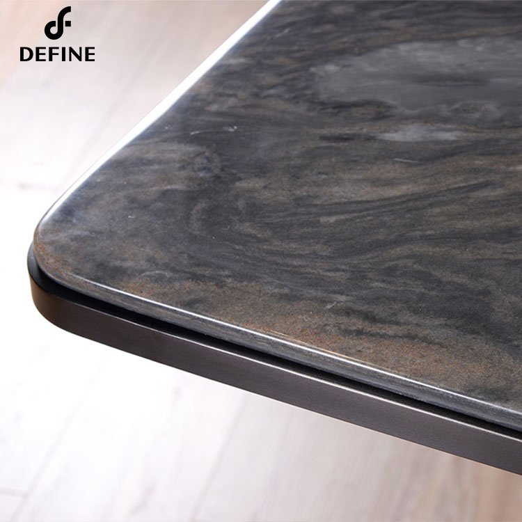 Luxury Marble Top Metal Frame Dining Restaurant Table For Hotel Restaurant Furniture Coffee Shop Fastfood Shop