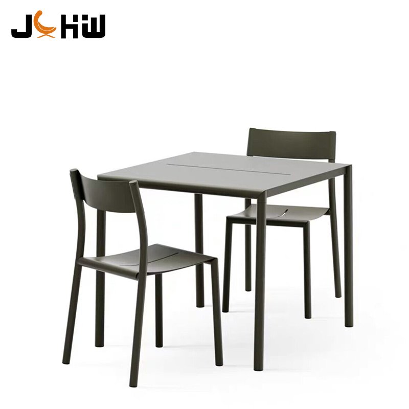 Nordic Courtyard Garden Chair Modern Outdoor Dining Table Set Aluminium Coffee Shop Restaurant Chairs