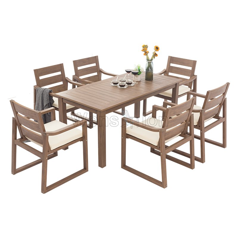 Hot Selling HIPS Plastic wood dining chairs modern malaysia Rectangular Dining Table