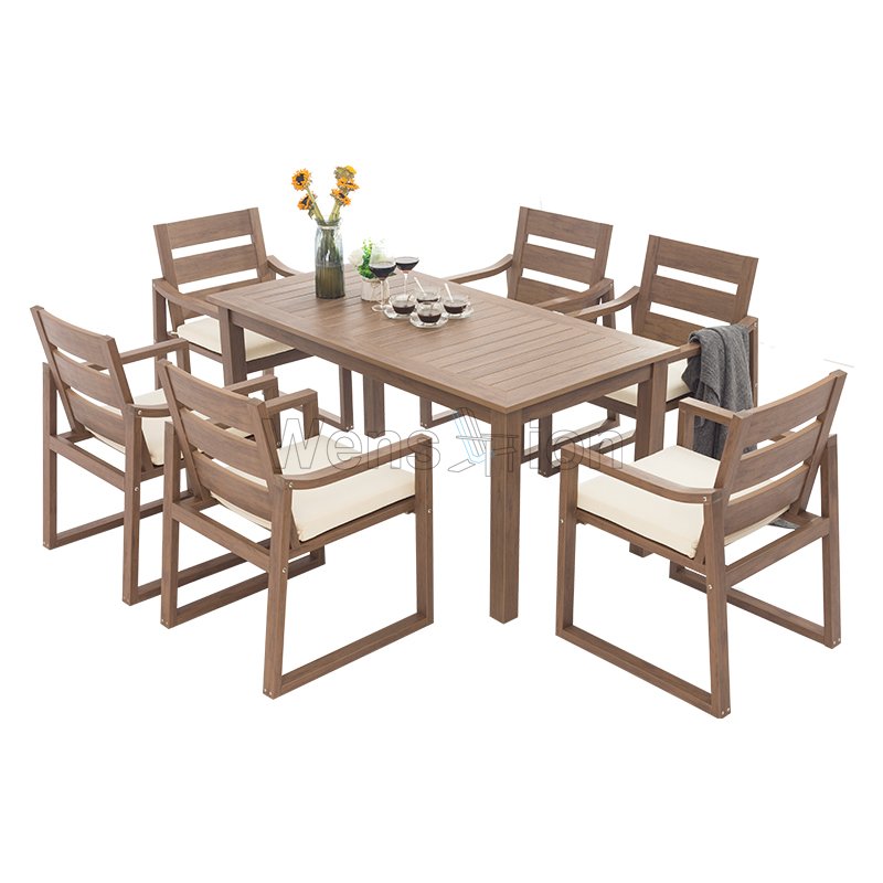 Hot Selling HIPS Plastic wood dining chairs modern malaysia Rectangular Dining Table