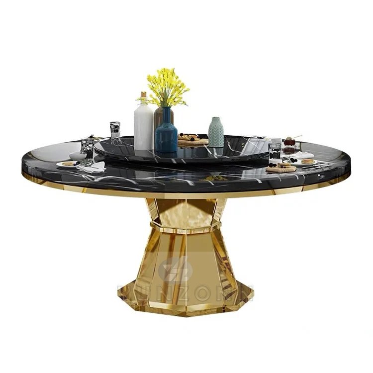 Top Dining Table Round Marble with Marble Turntable Dining Room Furniture Home Furniture Modern Stone / Marble