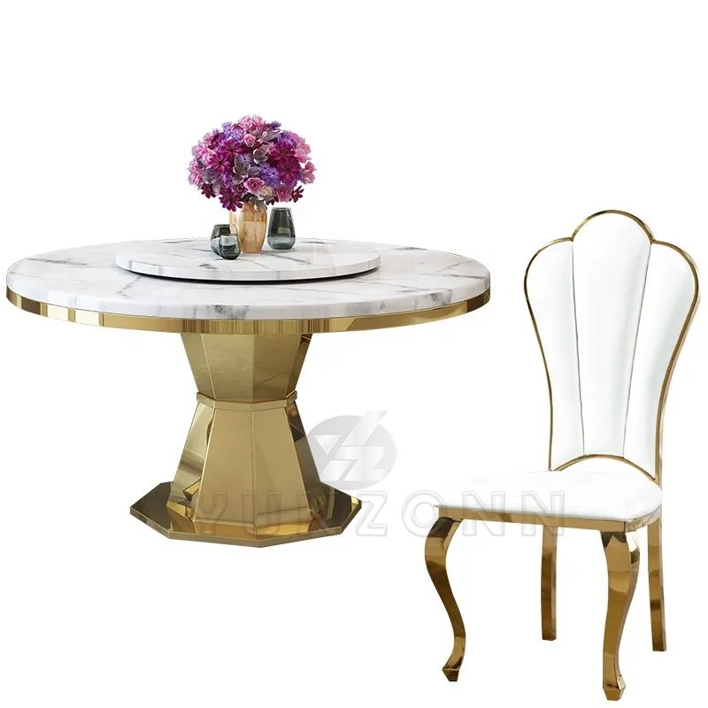 Top Dining Table Round Marble with Marble Turntable Dining Room Furniture Home Furniture Modern Stone / Marble