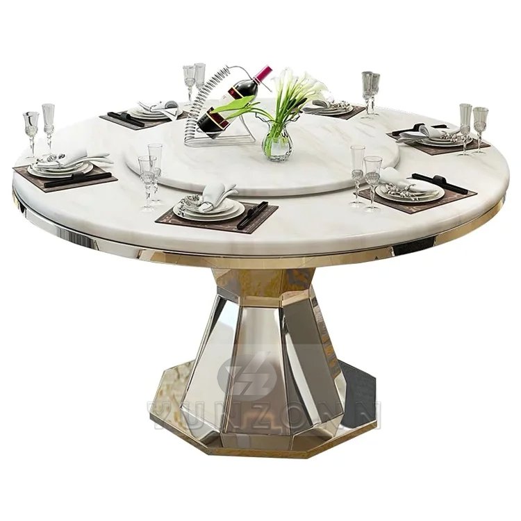 Top Dining Table Round Marble with Marble Turntable Dining Room Furniture Home Furniture Modern Stone / Marble