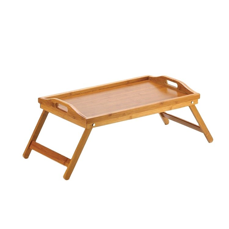 Bamboo foldable laptop desk breakfast table trays for bed