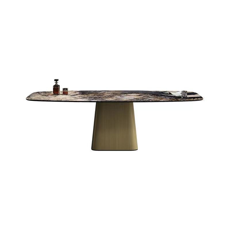 Hot sell Rectangular marble table Sintered Stone dining room table and chairs set for home dinner table