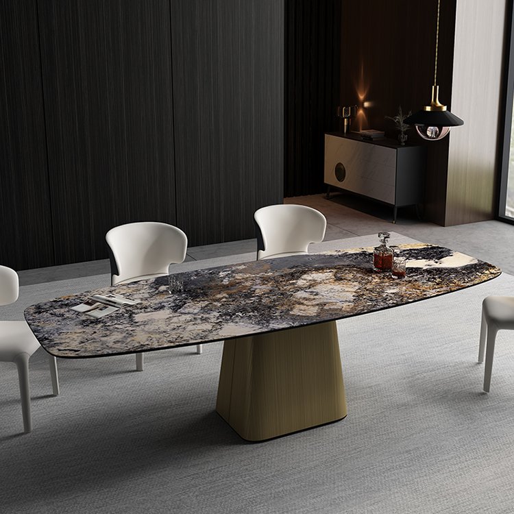 Hot sell Rectangular marble table Sintered Stone dining room table and chairs set for home dinner table