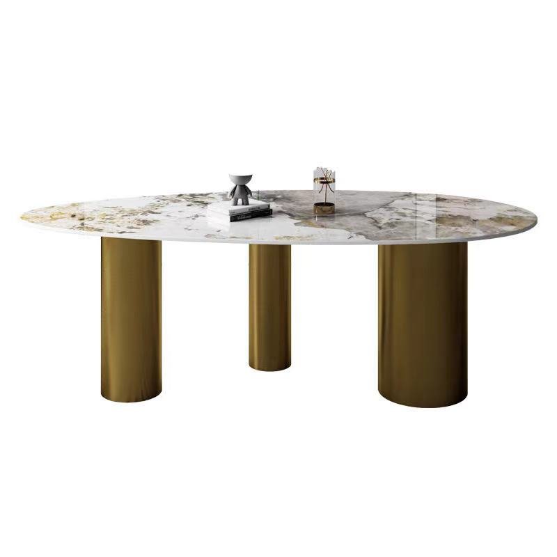 Hot sell Rectangular marble table Sintered Stone dining room table and chairs set for home dinner table