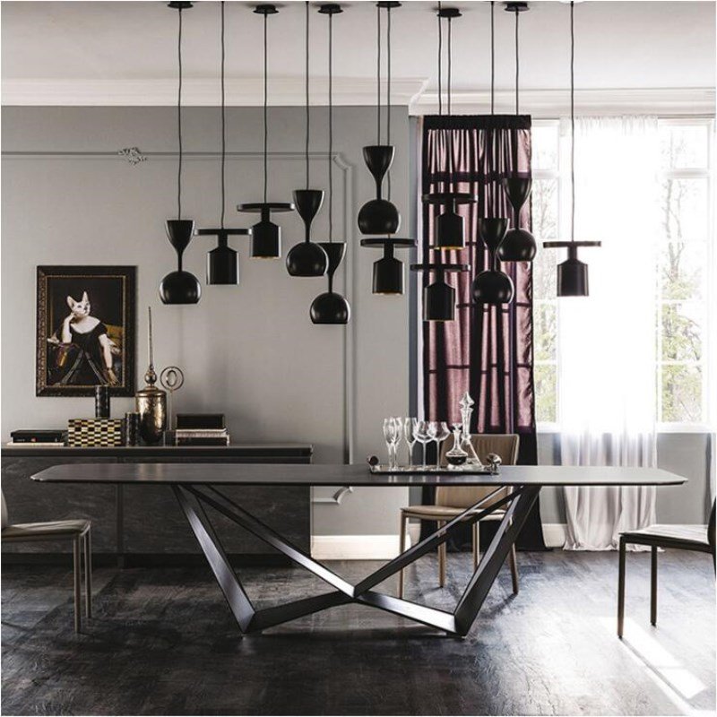 New Arrival Oval Dining table Full Size Marble Top Dining Table Nice Metal Leg for Dining Room Furniture