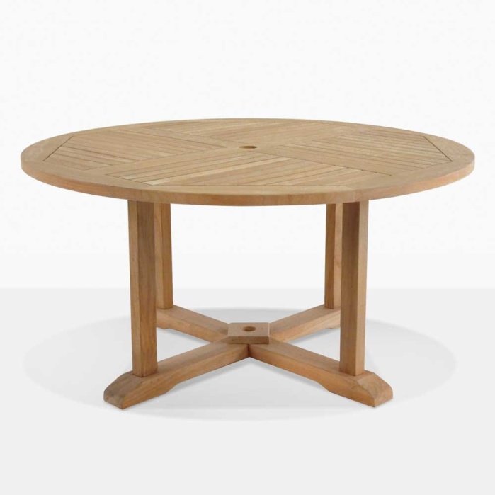 Teak Dining Set Round Dining Table Set 8 Chair - Hortense Dining Set