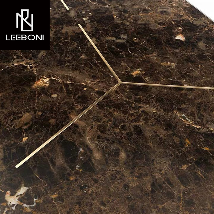 Luxury Marble Top Dining Table Set with Gold Stainless Steel Base for Dining Room Furniture
