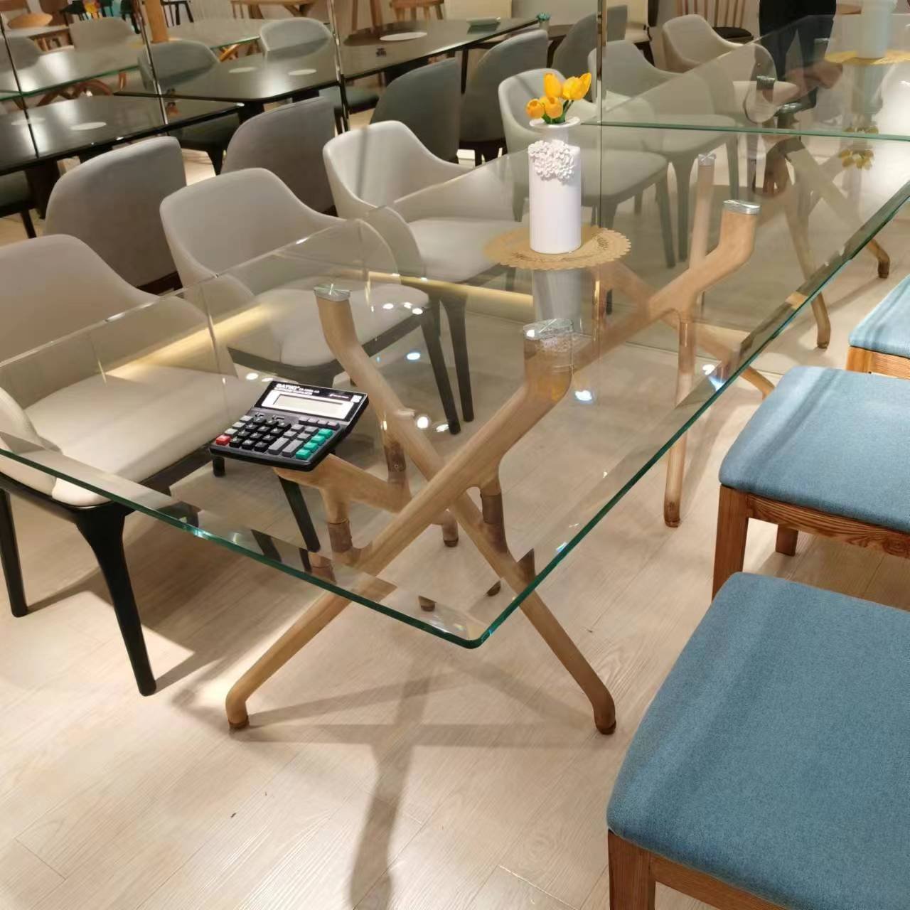 royal design dining table sets foshan factory wooden top long tablemodern dining room furniture set dining table set