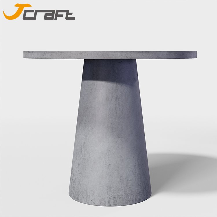 Modern round Concrete Dining Table Coffee Shop Garden Outdoor Rustic Home Furniture Set with Wood Cement Dining Table Set